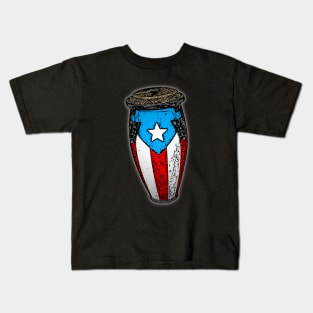 Puerto Rican Flag Conga Drum Kids T-Shirt